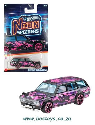 Hotwheels Hot Wheels Diecast Model Car Neon Speeders Datsun 510 Stationwagon 1/64 scale
