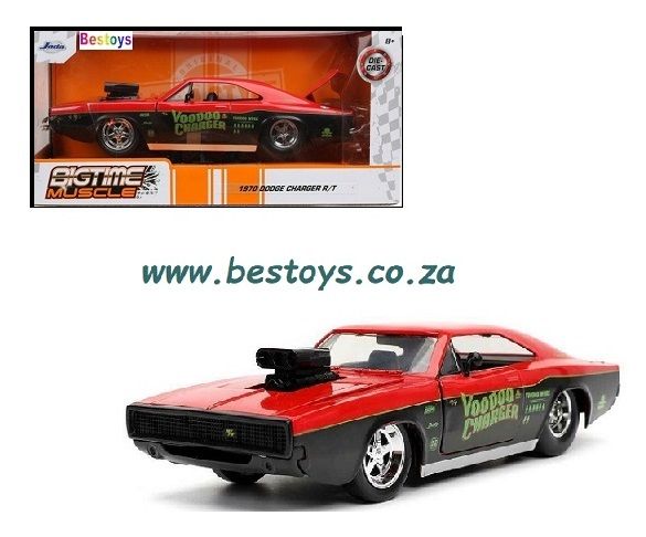 JADA Diecast Model Car Bigtime Muscle 32703 Dodge Charger RT 1970 &quot;Voodoo Charger&quot; 1/24 scale