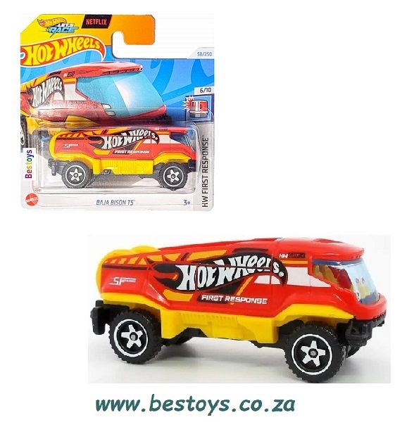 Hotwheels Hot Wheels Diecast Model Car 2024 58/250 Baja Bison T5 First Response Netflix Let&#39;s Race