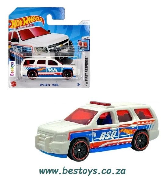 Hotwheels Hot Wheels Diecast Model Car 2024 57/250 Chevy Chevrolet Tahoe 2007 First Response 1/64 scale