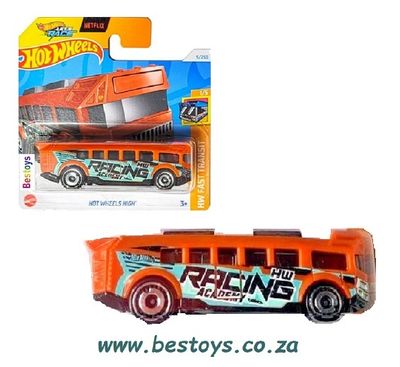 Hotwheels Hot Wheels Diecast Model Car 2024 5/250 Hot Wheels High Bus &quot;Racing&quot; Fast Transit Netflix Let&#39;s Race