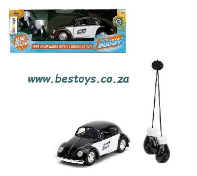 JADA 34233 VW Volkswagen Beetle 1959 Punch Buggy + Boxing Gloves Slug Bug