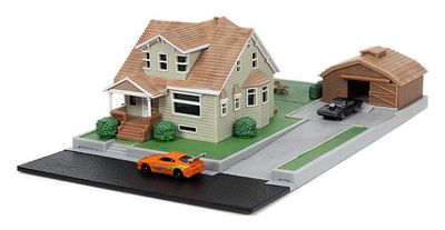 JADA Model Car Nano Set 33668 Toretto House + 2 cars Fast &amp; Furious Diorama Movie Film TV