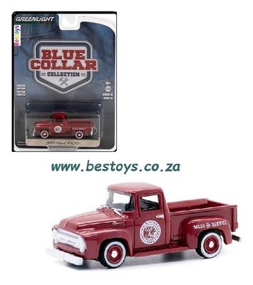 Greenlight Car Blue Collar Ford F 100 F100 Pickup 1954 &quot;Indian Motorcycles&quot; 1/64 scale