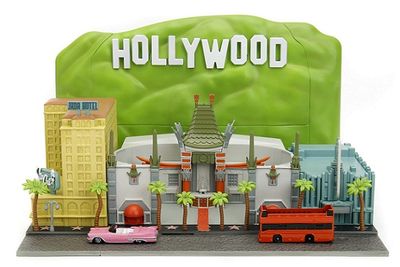 JADA Nano Set 34807 Hollywood 100 Walk of Fame Diorama + 2 diecast models