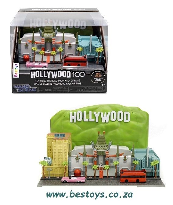 JADA Nano Set 34807 Hollywood 100 Walk of Fame Diorama + 2 diecast models