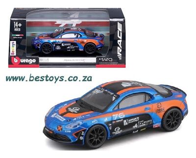Burago Race Model Car 38303 Alpine A 110 A110 Cup No 76 &quot;Tissot&quot; 1/43 scale