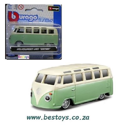 Burago Model Car VW Volkswagen Kombi Samba Bus 1/64 scale