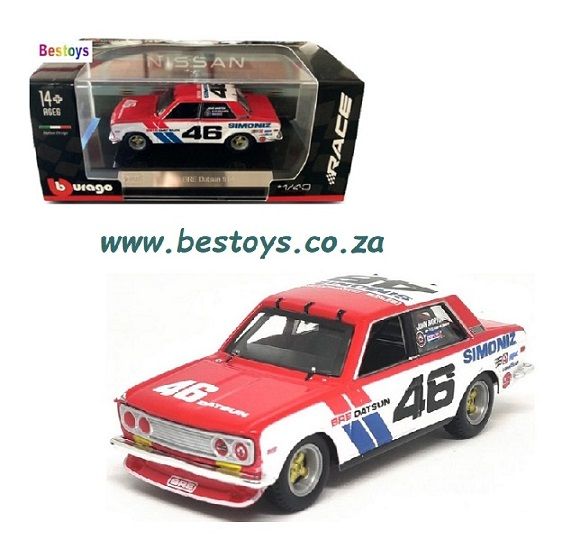 Burago Model Car 38301 Datsun 510 BRE No 46 &quot;Simoniz&quot; Morton Motorsport 1/43 scale