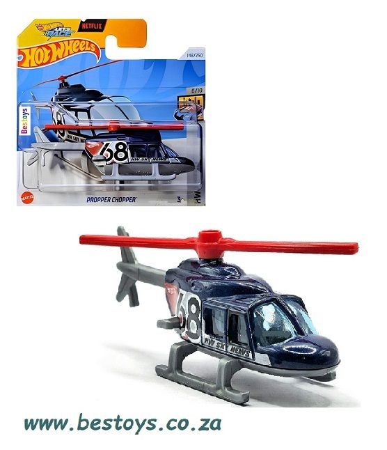 Hotwheels Hot Wheels 2024 148/250 Propper Chopper Helicopter No 68 Metro Netflix Let&#39;s Race
