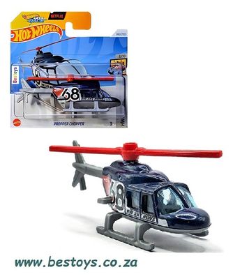 Hotwheels Hot Wheels 2024 148/250 Propper Chopper Helicopter No 68 Metro Netflix Let&#39;s Race