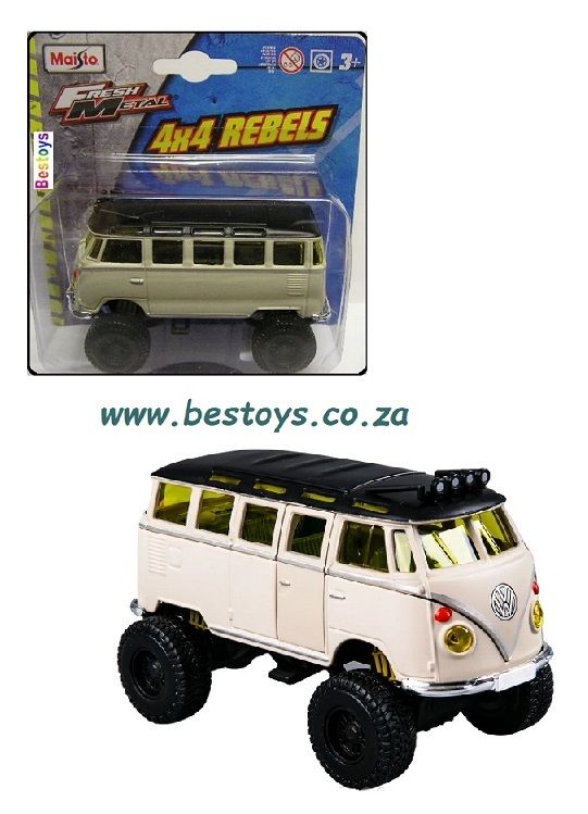 Maisto Car 4x4 Rebels VW Volkswagen Samba Bus 1/36 scale