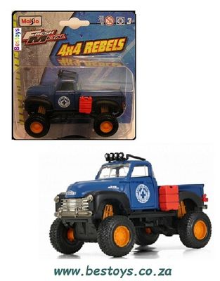 Maisto Car 4x4 Rebels Chevy Chevrolet 3100 Pickup 1953 &quot;Rescue&quot; 1/36 scale