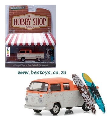 Greenlight Hobby Shop VW Volkswagen Kombi T 2 T2 Crew Cab + surfboards