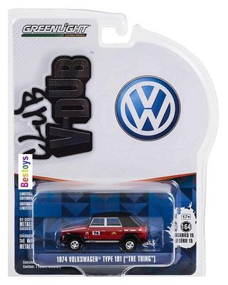 Greenlight VDub Series VW Volkswagen Type 181 Thing 1974 Baja No 74 with towbar 1/64 scale