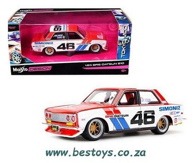 Maisto 32532 Design Series Tokyo Mod Datsun 510 BRE No 46 1/24 scale