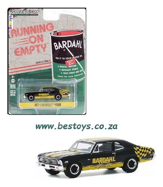 Greenlight Running on Empty Chevy Chevrolet Nova 1972 &quot;Bardahl&quot; 1/64 scale