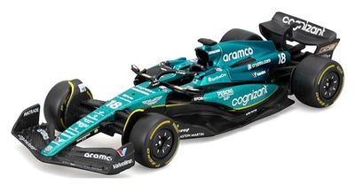 Burago 38090 Formula 1 F1 Aston Martin AMR23 2023 GP No 18 Stroll "Aramco" 1/43 scale