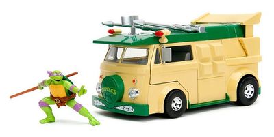JADA 34529 Party Wagon &amp; Donatello Figurine TMNT TV Movie Film 1/24 scale