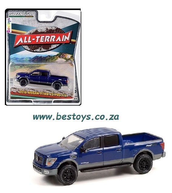 Greenlight All Terrain Nissan Titan XD Pro 4x4 Pickup 2018 Offroad 1/64 scale