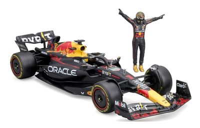 Burago 28036 Formula 1 F1 Red Bull RB19 No 1 Verstappen with figurine 3 times World Champ