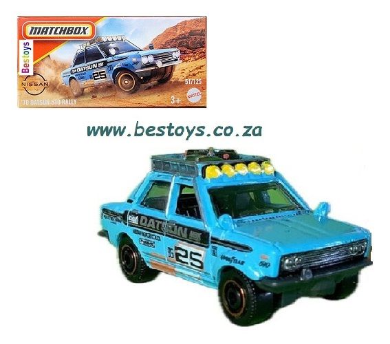 Matchbox Power Grab 2025 51/125 Datsun 510 Rally 1970 1/64 scale