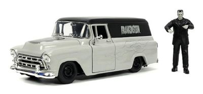 JADA 32191 Hollywood Rides Chevy Chevrolet Suburban 1957 + Frankenstein Figurine 1/24 scale