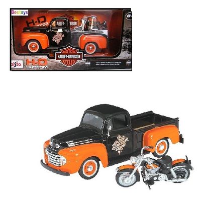 Maisto 32161 Ford F1 F 1 Pickup 1948 + Harley Davidson Duo Glide 1958 1/24 scale