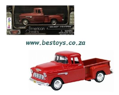 Motormax Motor Max 73415 Chevy Chevrolet 5100 Stepside Pickup 1955 1/43 scale