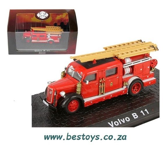 Atlas Fire Engine Truck Collection Volvo B 11 B11 Ladder Truck 1/72 OO railway scale
