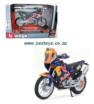 Burago Motorcycle Bike KTM 450 Dakar Rally &quot;Red Bull&quot; 1/18 scale