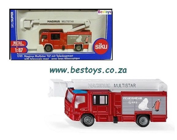 SIKU 1749 Magirus Multistar TLF Fire Engine Truck + telescopic mast 1/87 HO railway scale