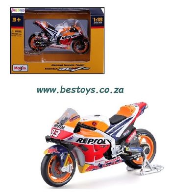 Maisto Motorcycle Bike Moto GP Honda RCV 213 2021 No 93 Marquez &quot;Repsol&quot; 1/18 scale