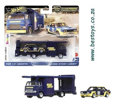 Hot Wheels Hotwheels Car Culture Team Transport Fiat 131 Abarth &amp; Second Story Lorry