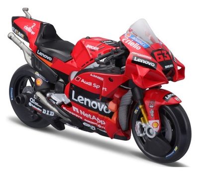 Maisto Motorcycle Bike Moto GP Ducati Desmosedici GP 21 No 63 "Lenovo" Bagnaia 1/18 scale