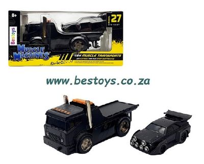 Maisto Muscle Machines Diecast Model Car Transport JDM Flatbed Truck + Audi Sport Quattro S1 E2 1986