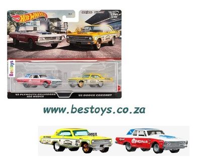 Hot Wheels Hotwheels Car Culture 2 pk Plymouth Belvedere 426 Wedge 1963 + Dodge Coronet 1965 1/64 scale