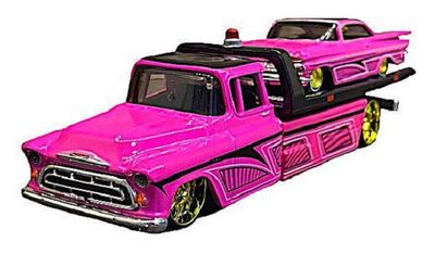 Maisto Design Elite Transport Chevy Chevrolet Flatbed Recovery Truck + Impala SS 1959 with suspension