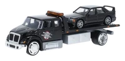 Maisto Design Elite Transport International Durastar Flatbed Recovery Truck + Mercedes Benz 190 E 190E 1990