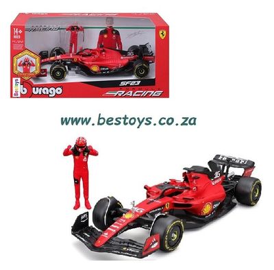Burago 26809 Formula 1 F1 Ferrari SF 23 SF23 No 16 Le Clerc with figurine