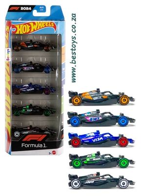 Hot Wheels 5 pk F 1 F1 Formula 1 McLaren Alpine Visa Red Bull Kick Haas