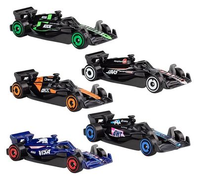Hot Wheels 5 pk F 1 F1 Formula 1 McLaren Alpine Visa Red Bull Kick