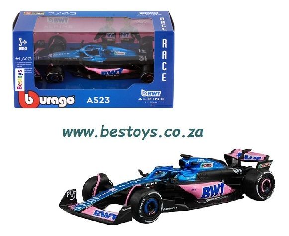 Burago 38072 Formula 1 F1  F 1 Alpine A523 &quot;BWT&quot; 2023 GP No 31 Ocon