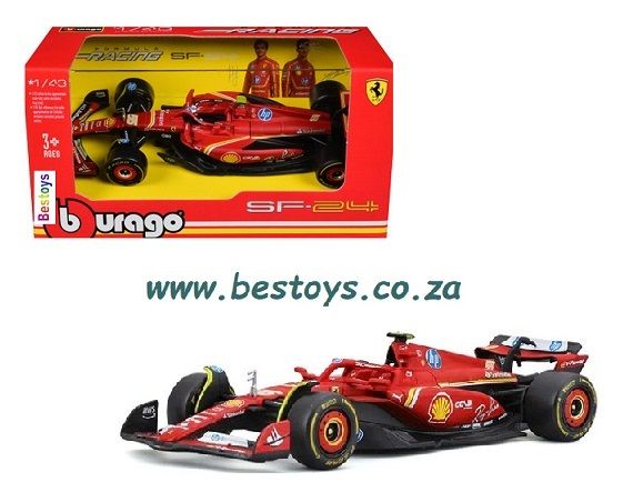 Burago 36844 Formula 1 F1 Ferrari SF 24 No 55 Sainz 2024 GP