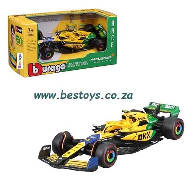 Burago 38214 Formula 1 F1  McLaren MCL38 No 4 Norris Monaco Grand Prix 2024 GP