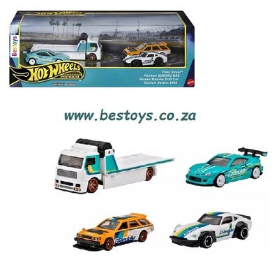 Hot Wheels Premium Set &quot;GReddy&quot; Subaru Pandem BRZ Nissan Maxima Datsun 240Z Fleet Street Truck