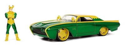 JADA 33357 Marvel Ford Thunderbird 1963 &amp; Loki Figure Figurine