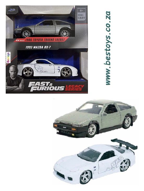 JADA 24103 2 pk Toyota Trueno AE86 1986 + Mazda RX 7 Fast &amp; Furious Legacy Series