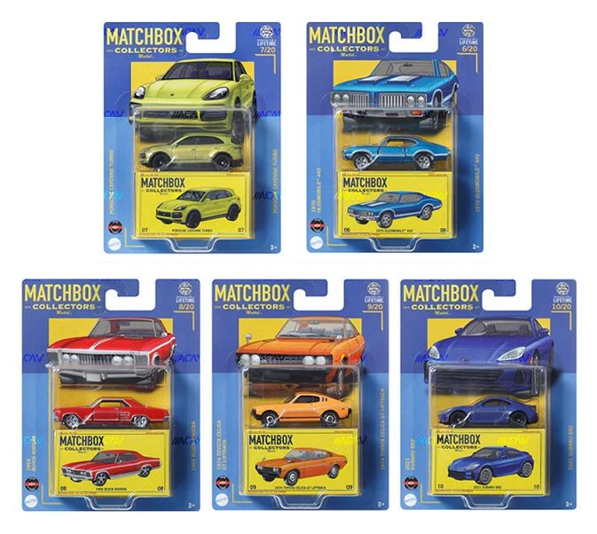 Matchbox 2024 Collectors Set Subaru BRZ Oldsmobile Porsche Cayenne Toyota Celica Buick Riviera