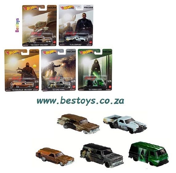 Hot Wheels Set Pop Culture Star Wars Mandalorian Chevy Chevelle El Camino GMC Dodge A100